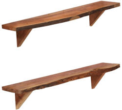 vidaXL 2 db Tömör Akácfa Fali Polc 90x20x18 cm