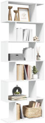 vidaXL 6 Szintes Fehér Szerelt Fa Elválasztó Könyvespolc 70x24x193 cm