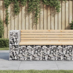 vidaXL tömör fenyőfa gabion kerti pad 122x71x65, 5 cm