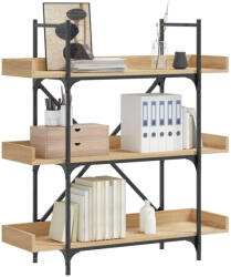 vidaXL 3 Szintes Sonoma Tölgy Szerelt Fa Könyvespolc 100x33x108, 5 cm