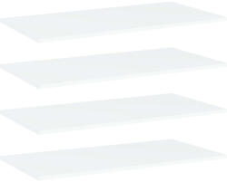 vidaXL 4 db Fehér Szerelt Fa Könyvespolc Lap 80x40x1, 5 cm