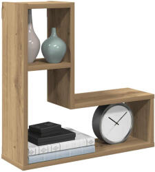 vidaXL 2 db Kézműves Tölgyszínű Szerelt Fa Fali Kockapolc 50x15x50 cm