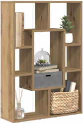 vidaXL Kézműves Tölgy Színű Szerelt Fa Könyvespolc 63 x 20 x 90 cm