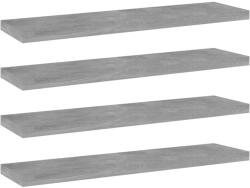 vidaXL 4 db Betonszürke Szerelt Fa Könyvespolc 40x10x1, 5 cm