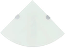 vidaXL 2 db Fehér Üveg Sarokpolc Krómtartóval 25x25 cm