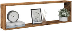 vidaXL 2 db Antik Fa Színű Szerelt Fa Fali Kockapolc 100x15x30 cm