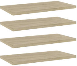 vidaXL 4 db Sonoma Tölgy Színű Szerelt Fa Könyvespolc 40x20x1, 5 cm