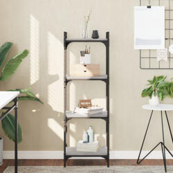 vidaXL 4 Szintes Szürke Sonoma Szerelt Fa Könyvespolc 40 x 30 x 120 cm