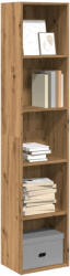 vidaXL Kézműves Tölgy Színű Szerelt Fa Könyvespolc 40 x 30 x 189 cm