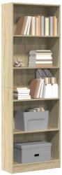 vidaXL Sonoma Tölgy Színű Szerelt Fa Könyvespolc 60x24x176 cm