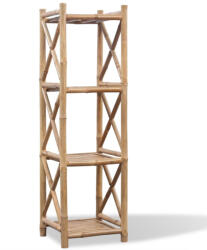 vidaXL 4 Szintes Szögletes Bambusz Polc