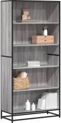 vidaXL Szürke Sonoma Színű Szerelt Fa Könyvespolc 80, 5x35x170, 5 cm