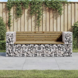 vidaXL tömör impergnált fenyőfa gabion kerti pad 184x71x65, 5 cm