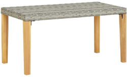 vidaXL szürke polyrattan és tömör akácfa kerti pad 120 cm