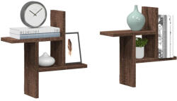 vidaXL 2 db Barna Tölgyszínű Szerelt Fa Fali Kockapolc 38x12x38 cm