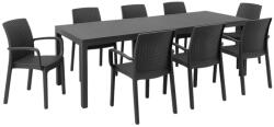 Leziter Letta II 8+1 kerti bútor garnitúra szett grafit (LBITUD-GRA_LBIVERGR_8_2) - homelux