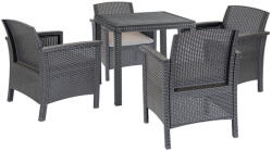 Leziter Adena 4+1 kerti bútor garnitúra szett grafit (LBIDIAGR_LBIVSZ-GRA_4) - homelux