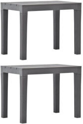 vidaXL 2 db mokkaszínű műanyag kerti pad