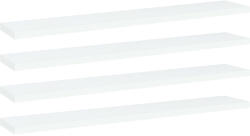 vidaXL 4 db Fehér Szerelt Fa Könyvespolc 60x10x1, 5 cm