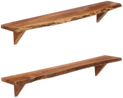 vidaXL 2 db Tömör Akácfa Fali Polc 110x20x18 cm