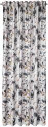 Eurofirany NIKA dekoratív függöny ráncolószalaggal, 140x270 fehér virágokkal (409958)