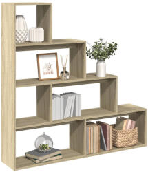 vidaXL 4 Szintes Sonoma Tölgy Elválasztó Könyvespolc 143, 5x29x143, 5 cm