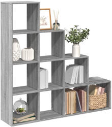 vidaXL 4 Szintes Szürke Sonoma Elválasztó Könyvespolc 131, 5x29x131, 5cm