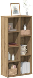 vidaXL Kézműves Tölgy Szerelt Fa Könyvespolc 50 x 25 x 105 cm