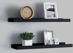 vidaXL 2 db Fekete Mdf Szegélypolc Képkeretekhez 60x9x3 cm