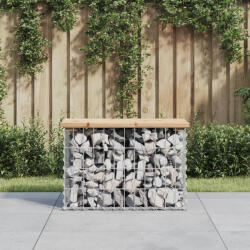 vidaXL tömör fenyőfa gabion kerti pad 63x31, 5x42 cm