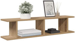 vidaXL 2 db Kézműves Tölgyszínű Szerelt Fa Fali Kockapolc 90x18x20 cm