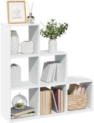 vidaXL 3 Szintes Szobaelválasztó Könyvespolc Fehér, 99 x 29 x 99 cm, Rétegelt Fa