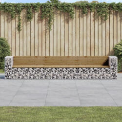 vidaXL tömör impregnált fenyőfa gabion kerti pad 347x71x65, 5 cm