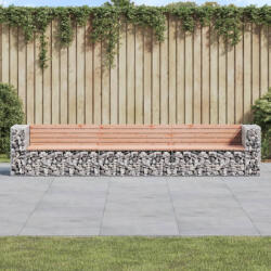 vidaXL tömör duglászfenyő gabion kerti pad 347x71x65, 5 cm