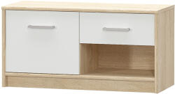TEMPO KONDELA Komód 1D1S, Fehér/Tölgy Sonoma, Teyo