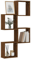 vidaXL 4 db Barna Tölgy Színű Fali Kockapolc 30x15x30 cm