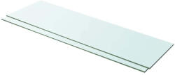 vidaXL 2 db Átlátszó Üveg Paneles Polc 100x30 cm