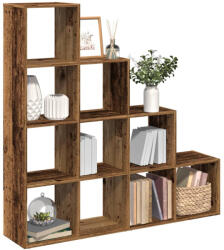 vidaXL 4 Szintes Antik Színű Elválasztó Könyvespolc 131, 5x29x131, 5 cm