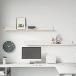 vidaXL 2 db Fehér Tömör Fenyőfa Falipolc 110x11x9 cm