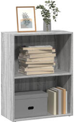 vidaXL Szürke Sonoma Színű Szerelt Fa Könyvespolc 60x30x77 cm