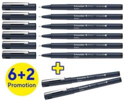 Schneider Fineliner Schneider Pictus (set de 6+2 buc. ) - rezervă neagră