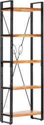 vidaXL 5 Szintes Tömör Akácfa Könyvespolc 60 x 30 x 180 cm
