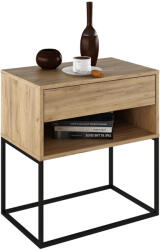 TEMPO KONDELA Éjjeliszekrény/Kisasztal, Artisan Tölgy/Fekete, Arti Typ 2