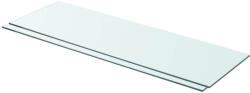 vidaXL 2 db Átlátszó Üveg Paneles Polc 80x25 cm
