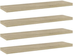 vidaXL 4 db Sonoma Tölgy Színű Szerelt Fa Könyvespolc 40x10x1, 5 cm