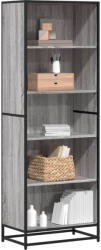 vidaXL Szürke Sonoma Színű Szerelt Fa Könyvespolc 60x35x170, 5 cm