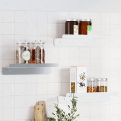 vidaXL 3 db Ezüstszínű Rozsdamentes Acél Fali Polc