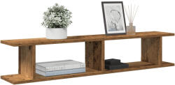 vidaXL 2 db Antik Fa Színű Szerelt Fa Fali Polc 105x18x20 cm