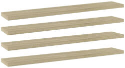 vidaXL 4 db Sonoma-Tölgy Színű Forgácslap Könyvespolc 60x10x1, 5 cm