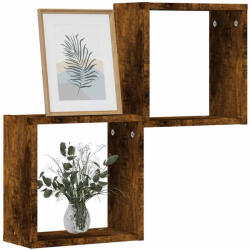 vidaXL 2 db Füstös Tölgy Színű Fali Kockapolc 30x15x30 cm